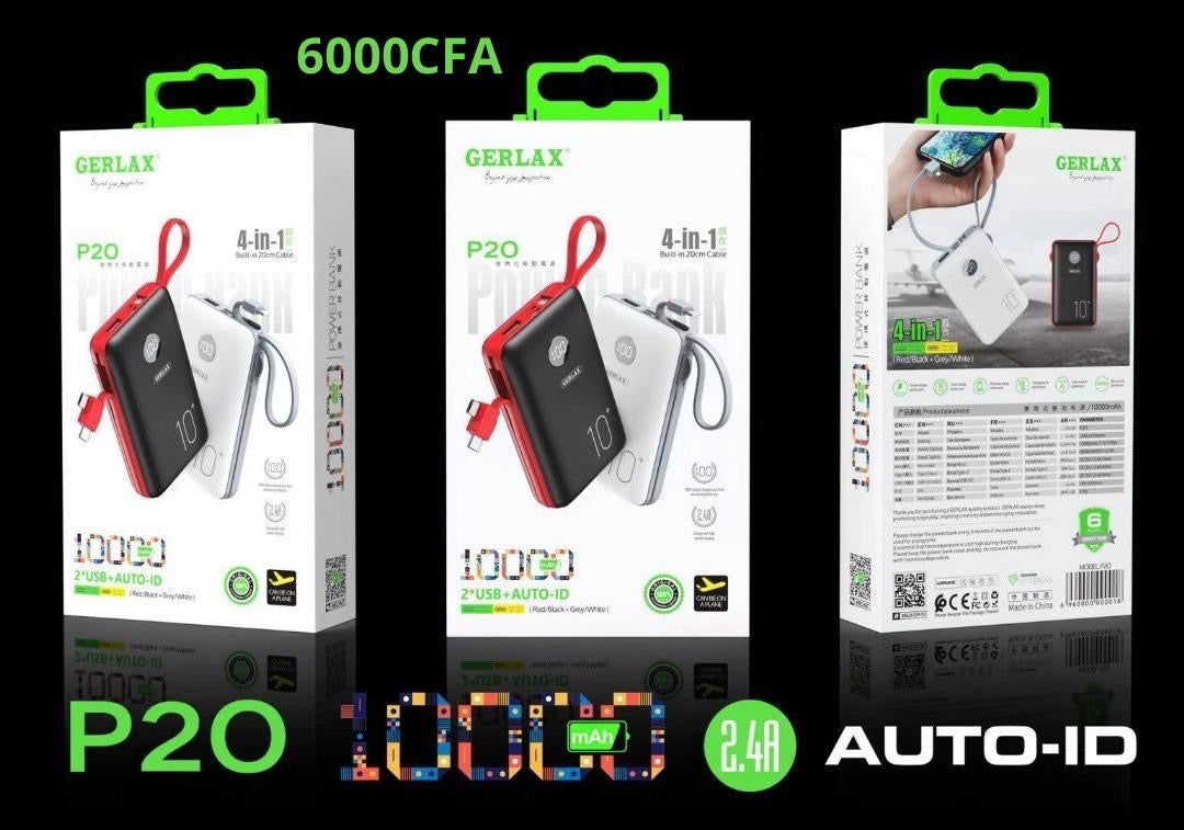Gerlax P20 10000 2.4A AUTO-ID